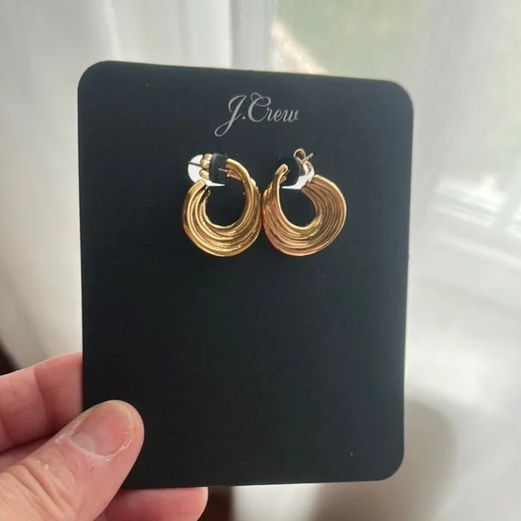 J. Crew Gold Hoop Earrings - Picture 1 of 1